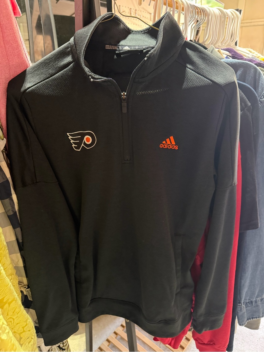 adidas Black Athletic Zip Jacket with Logo